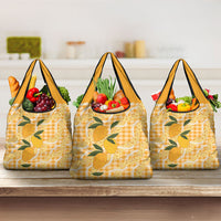 Alani Hawaiian Mango Palaka Grocery Bag Aloha Hibiscus Pikake Lei LT9 3-pack One Size Orange - Polynesian Pride