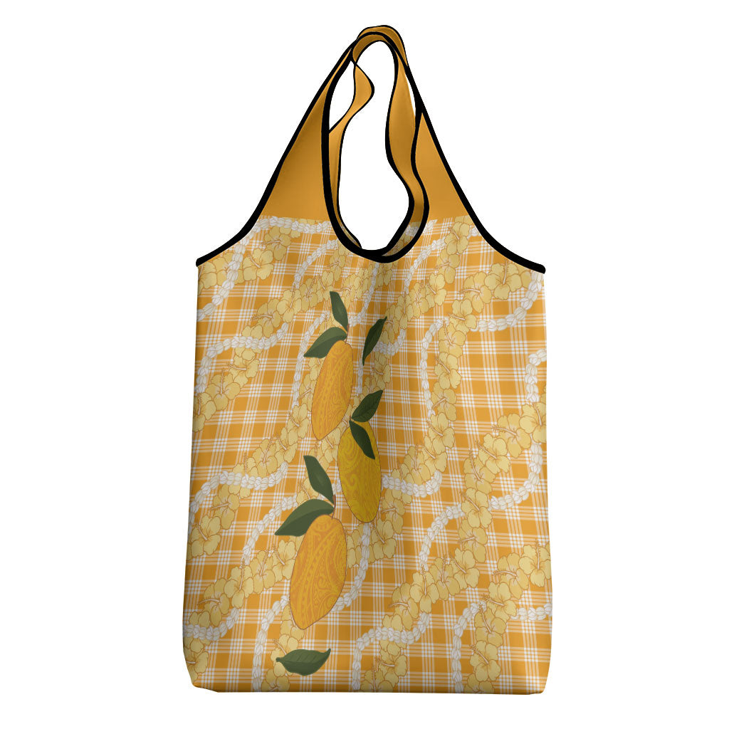 Alani Hawaiian Mango Palaka Grocery Bag Aloha Hibiscus Pikake Lei LT9 - Polynesian Pride