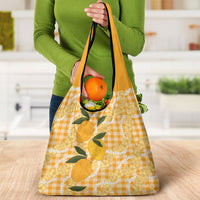 Alani Hawaiian Mango Palaka Grocery Bag Aloha Hibiscus Pikake Lei LT9 - Polynesian Pride