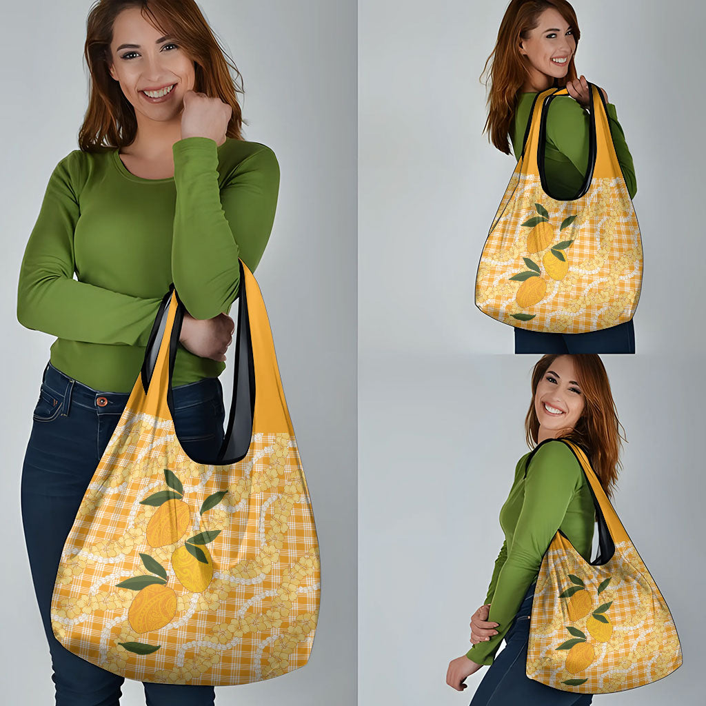 Alani Hawaiian Mango Palaka Grocery Bag Aloha Hibiscus Pikake Lei LT9 - Polynesian Pride
