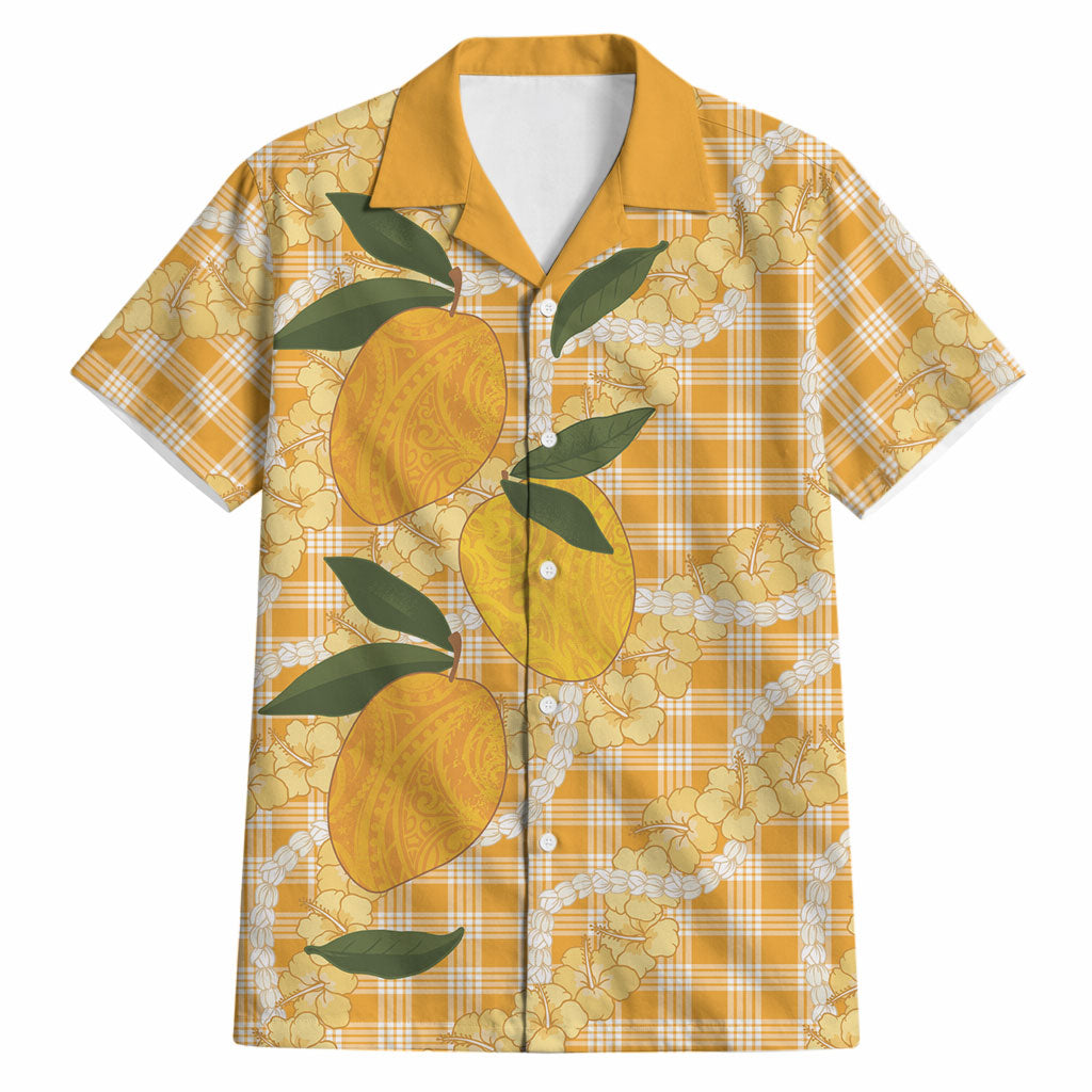 Alani Hawaiian Mango Palaka Hawaiian Shirt Aloha Hibiscus Pikake Lei LT9 Orange - Polynesian Pride