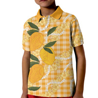 Alani Hawaiian Mango Palaka Kid Polo Shirt Aloha Hibiscus Pikake Lei LT9 Kid Orange - Polynesian Pride
