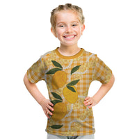 Alani Hawaiian Mango Palaka Kid T Shirt Aloha Hibiscus Pikake Lei LT9 Orange - Polynesian Pride