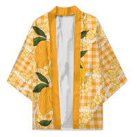 Alani Hawaiian Mango Palaka Kimono Aloha Hibiscus Pikake Lei LT9 Unisex Orange - Polynesian Pride