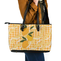 Alani Hawaiian Mango Palaka Leather Tote Bag Aloha Hibiscus Pikake Lei LT9 - Polynesian Pride