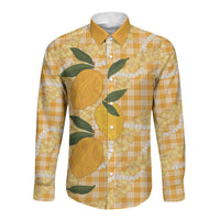 Alani Hawaiian Mango Palaka Long Sleeve Button Shirt Aloha Hibiscus Pikake Lei LT9 Unisex Orange - Polynesian Pride