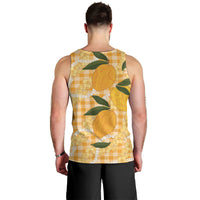 Alani Hawaiian Mango Palaka Men Tank Top Aloha Hibiscus Pikake Lei LT9 - Polynesian Pride