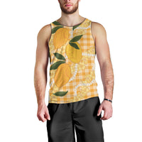 Alani Hawaiian Mango Palaka Men Tank Top Aloha Hibiscus Pikake Lei LT9 - Polynesian Pride