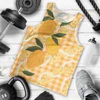 Alani Hawaiian Mango Palaka Men Tank Top Aloha Hibiscus Pikake Lei LT9 - Polynesian Pride