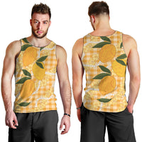 Alani Hawaiian Mango Palaka Men Tank Top Aloha Hibiscus Pikake Lei LT9 - Polynesian Pride