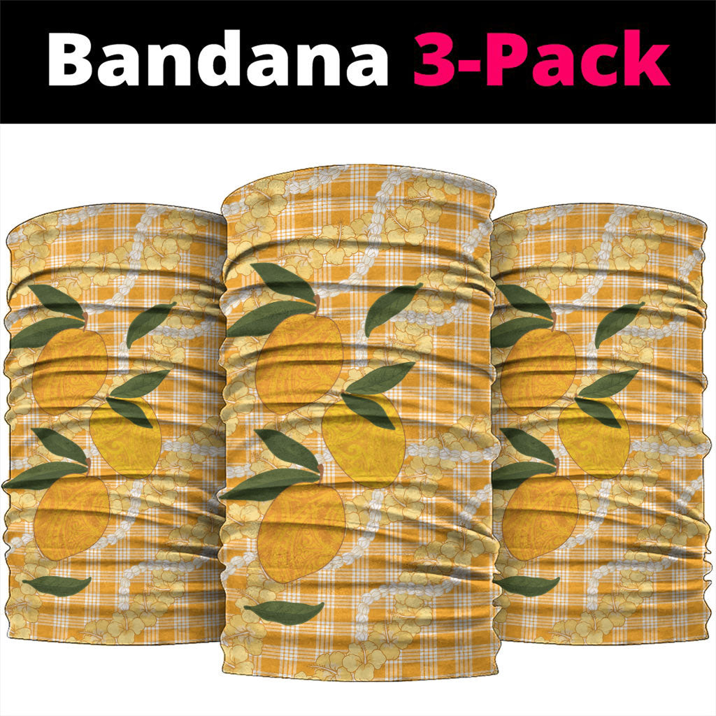 Alani Hawaiian Mango Palaka Neck Gaiter Aloha Hibiscus Pikake Lei LT9 package One Size: 25*50cm Orange - Polynesian Pride