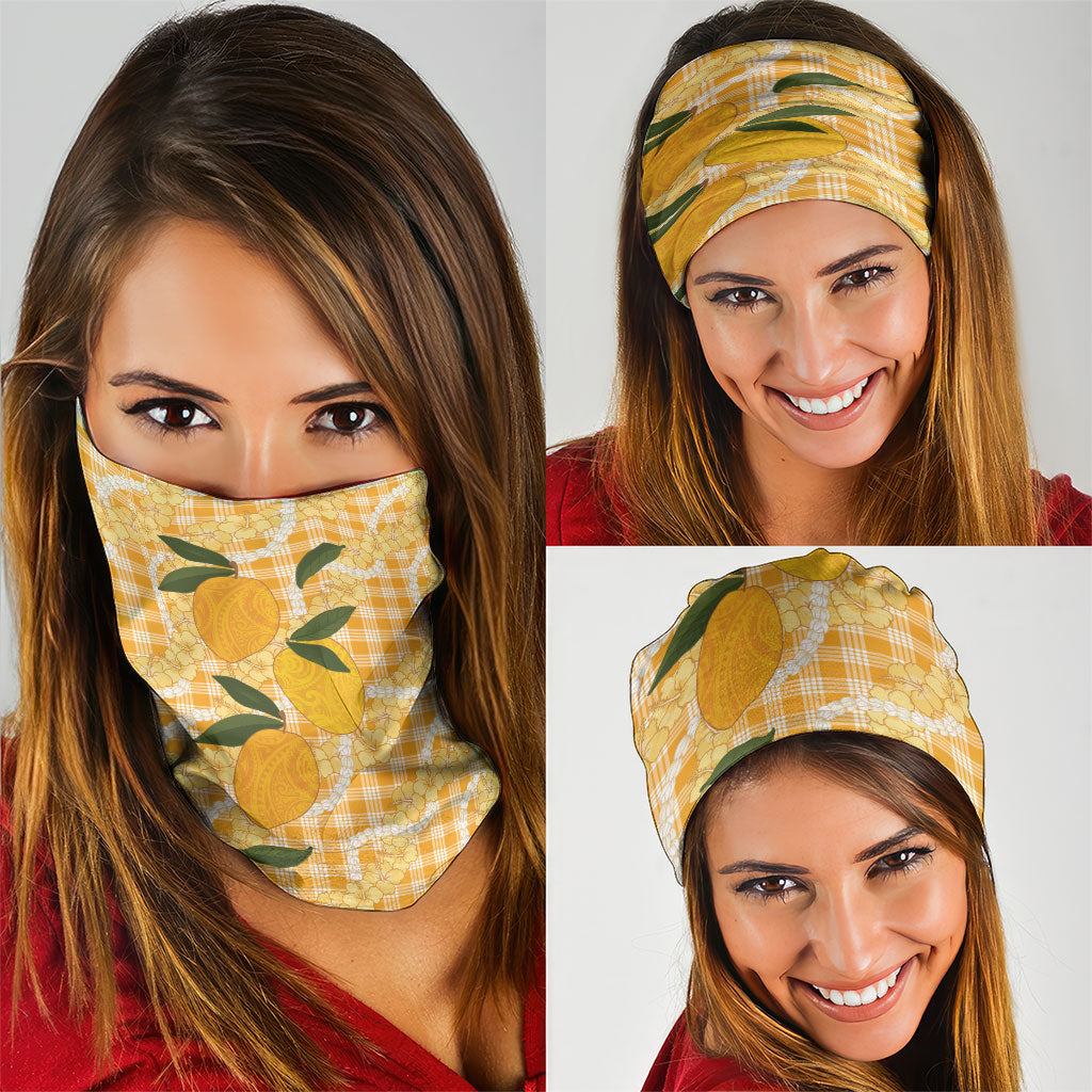 Alani Hawaiian Mango Palaka Neck Gaiter Aloha Hibiscus Pikake Lei LT9 - Polynesian Pride