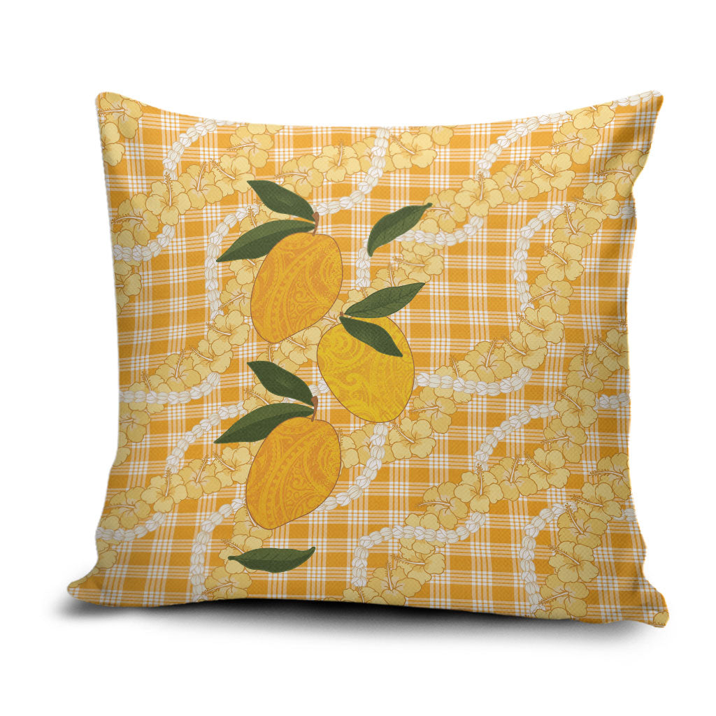 Alani Hawaiian Mango Palaka Pillow Cover Aloha Hibiscus Pikake Lei LT9 Orange - Polynesian Pride