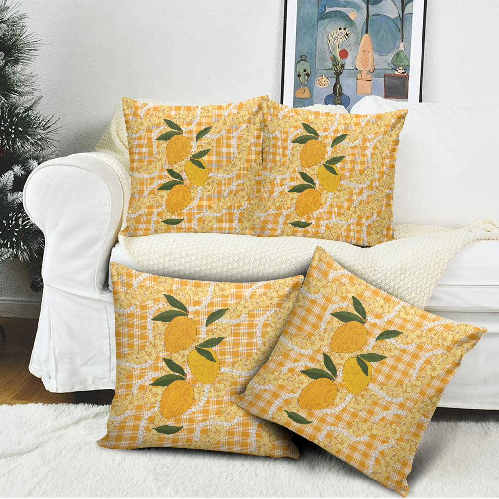 Alani Hawaiian Mango Palaka Pillow Cover Aloha Hibiscus Pikake Lei LT9 - Polynesian Pride