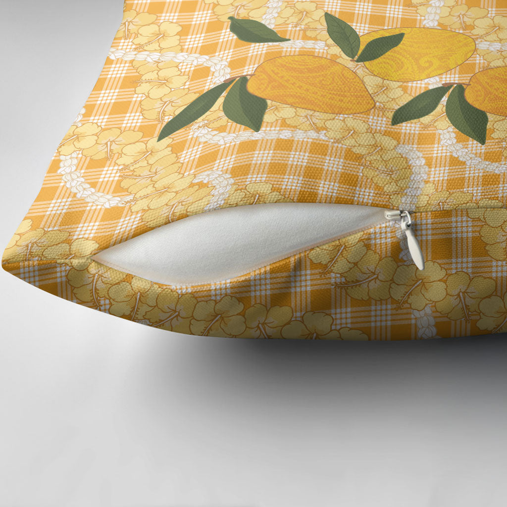 Alani Hawaiian Mango Palaka Pillow Cover Aloha Hibiscus Pikake Lei LT9 - Polynesian Pride