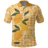 Alani Hawaiian Mango Palaka Polo Shirt Aloha Hibiscus Pikake Lei LT9 Orange - Polynesian Pride