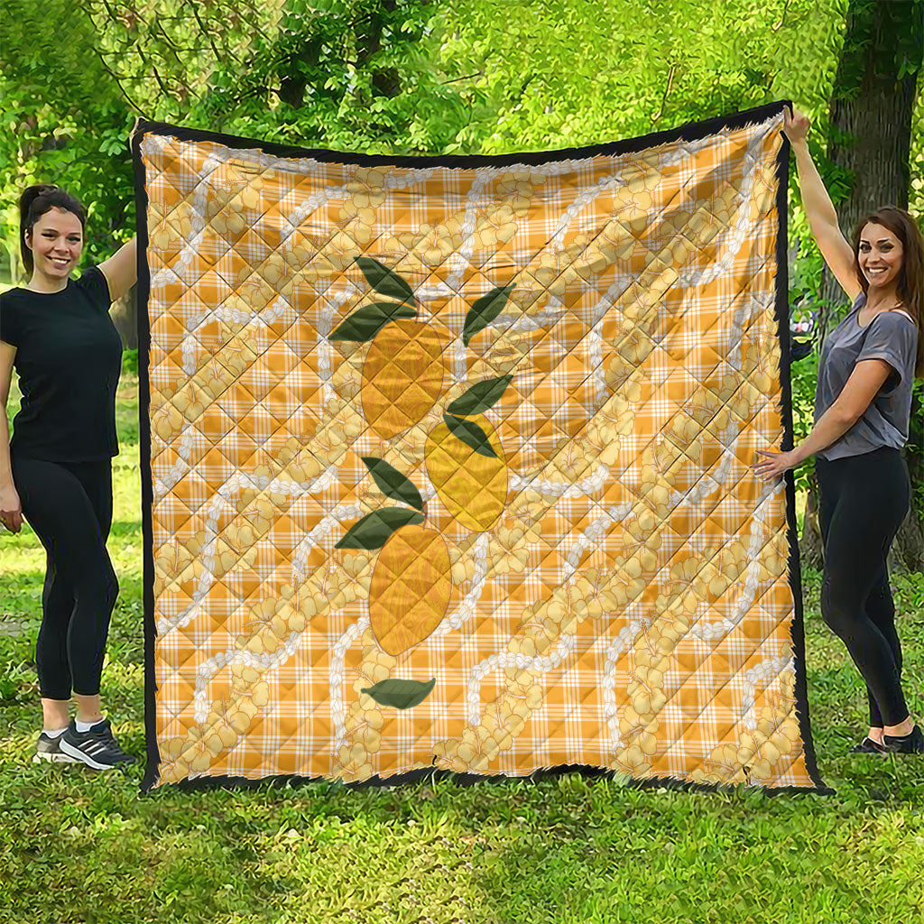 Alani Hawaiian Mango Palaka Quilt Aloha Hibiscus Pikake Lei LT9 - Polynesian Pride