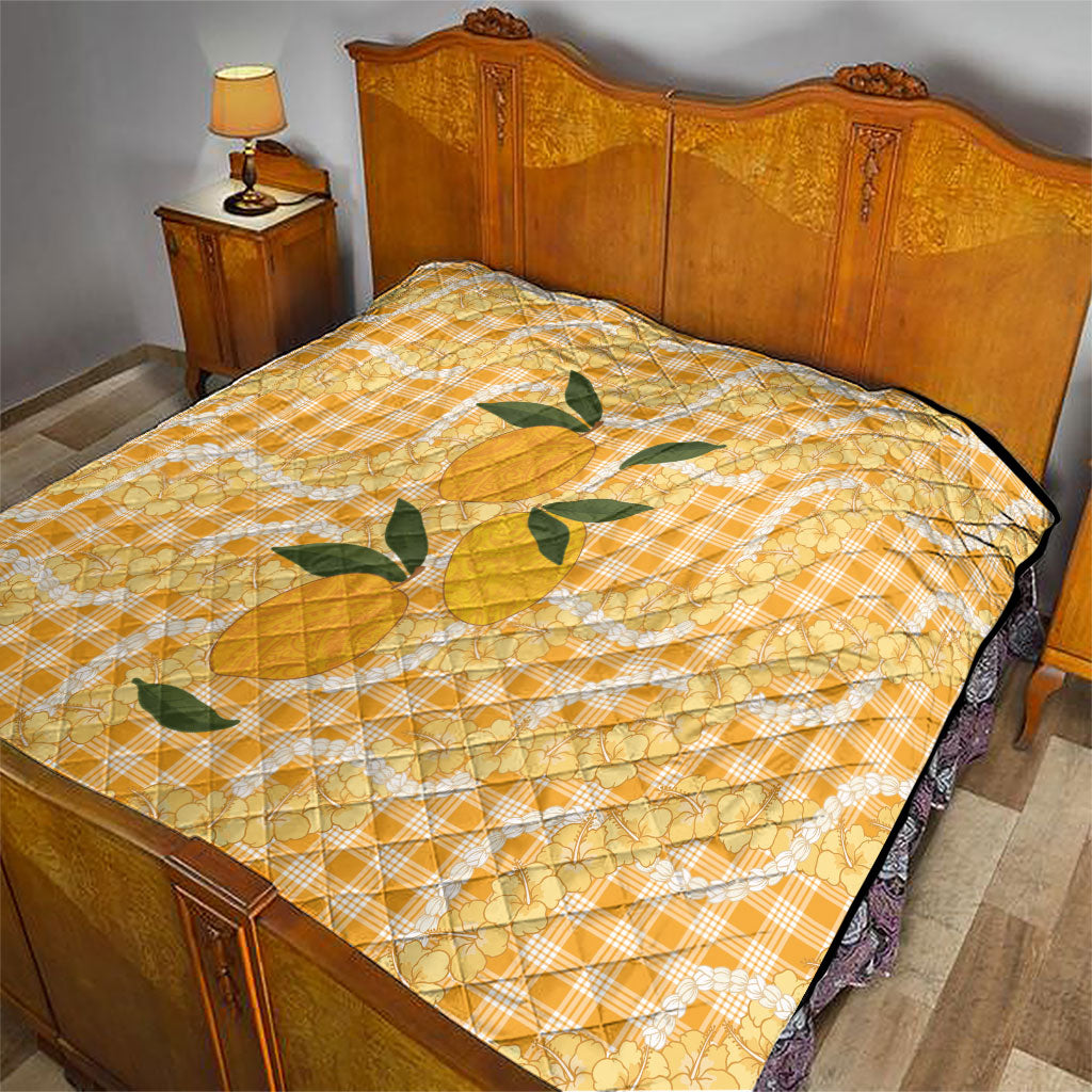 Alani Hawaiian Mango Palaka Quilt Aloha Hibiscus Pikake Lei LT9 - Polynesian Pride