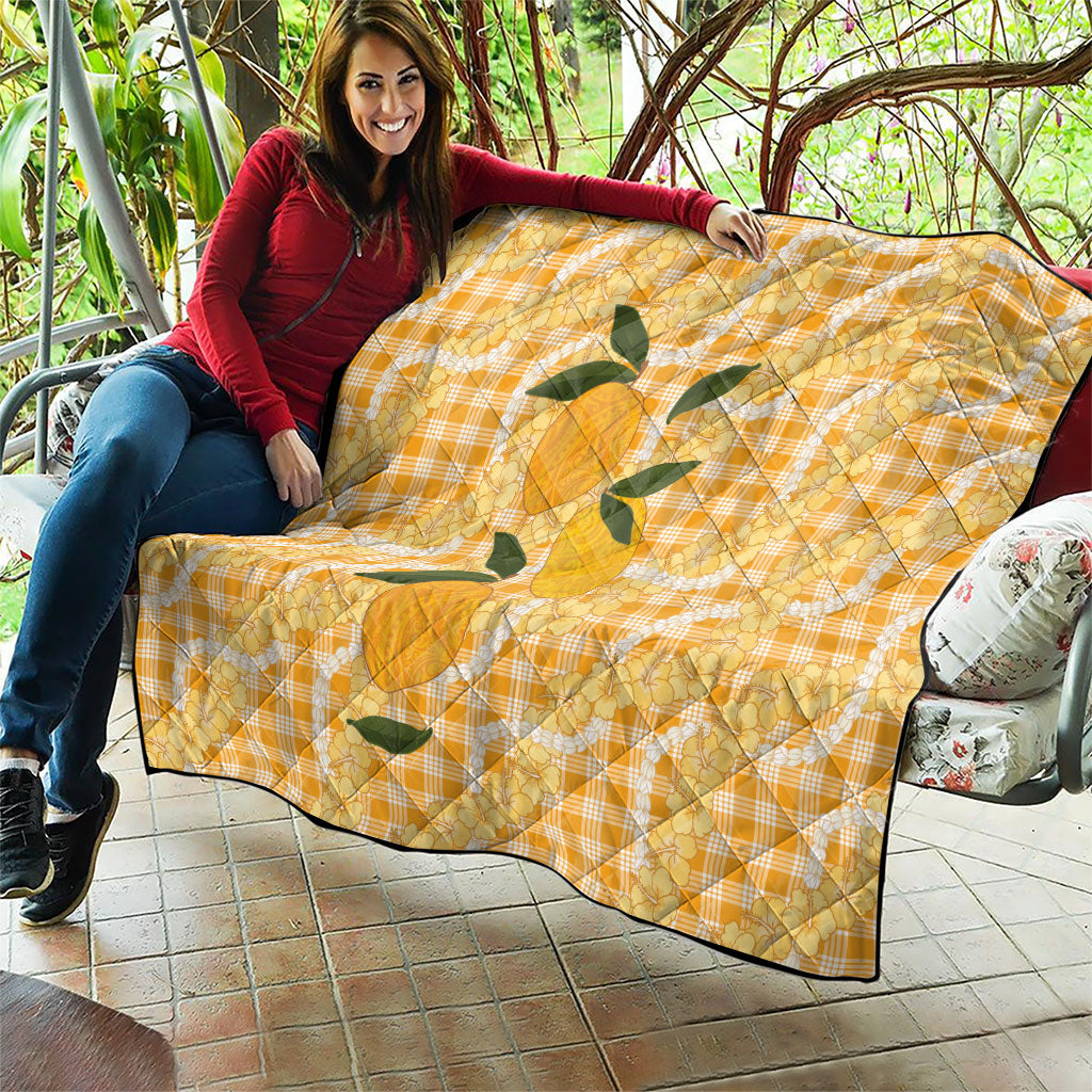 Alani Hawaiian Mango Palaka Quilt Aloha Hibiscus Pikake Lei LT9 - Polynesian Pride