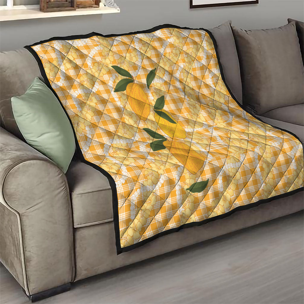 Alani Hawaiian Mango Palaka Quilt Aloha Hibiscus Pikake Lei LT9 - Polynesian Pride