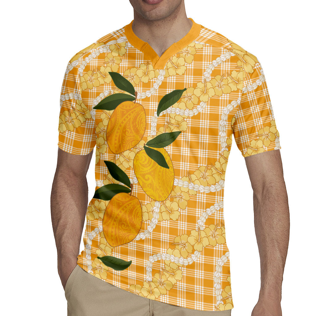 Alani Hawaiian Mango Palaka Rugby Jersey Aloha Hibiscus Pikake Lei LT9 - Polynesian Pride