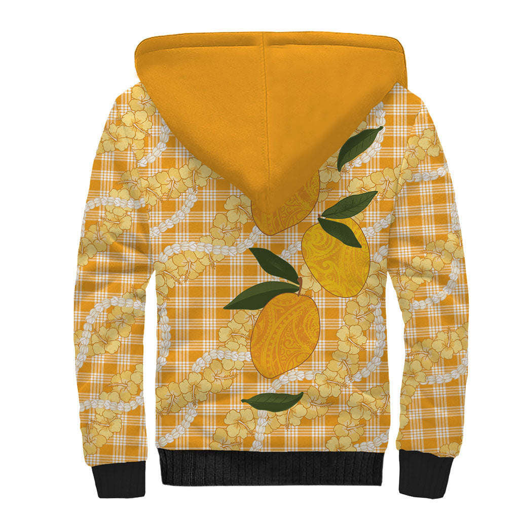 Alani Hawaiian Mango Palaka Sherpa Hoodie Aloha Hibiscus Pikake Lei LT9 - Polynesian Pride