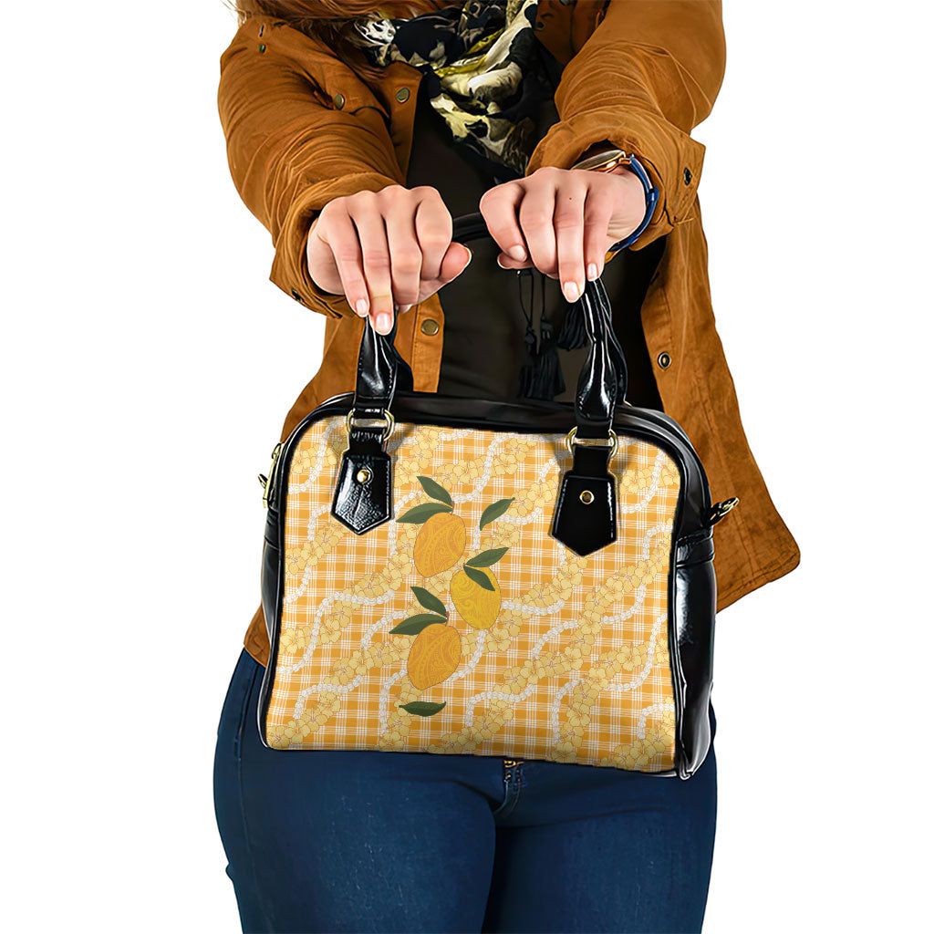 Alani Hawaiian Mango Palaka Shoulder Handbag Aloha Hibiscus Pikake Lei LT9 One Size Orange - Polynesian Pride