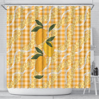 Alani Hawaiian Mango Palaka Shower Curtain Aloha Hibiscus Pikake Lei LT9 - Polynesian Pride