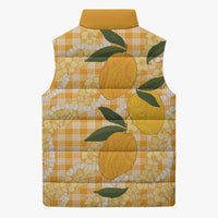 Alani Hawaiian Mango Palaka Sleeveless Puffer Jacket Aloha Hibiscus Pikake Lei LT9 - Polynesian Pride