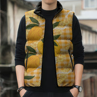 Alani Hawaiian Mango Palaka Sleeveless Puffer Jacket Aloha Hibiscus Pikake Lei LT9 - Polynesian Pride