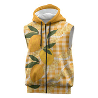 Alani Hawaiian Mango Palaka Sleeveless Zip Hoodie Aloha Hibiscus Pikake Lei LT9 Orange - Polynesian Pride