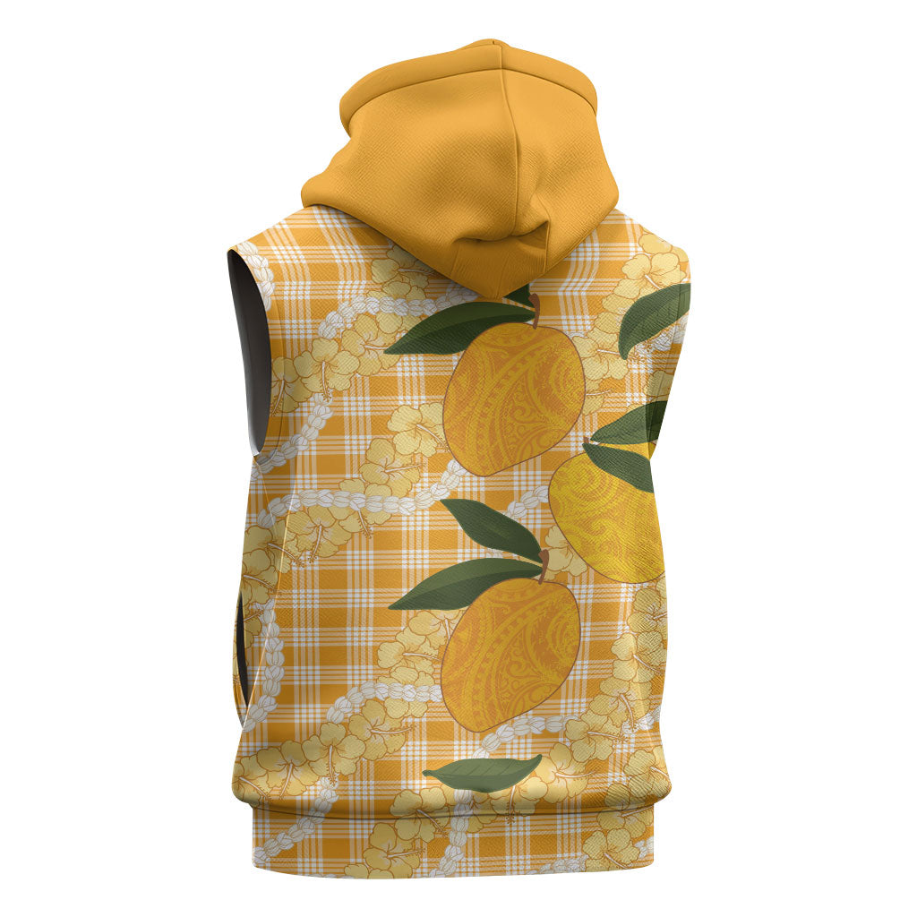 Alani Hawaiian Mango Palaka Sleeveless Zip Hoodie Aloha Hibiscus Pikake Lei LT9 - Polynesian Pride