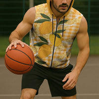 Alani Hawaiian Mango Palaka Sleeveless Zip Hoodie Aloha Hibiscus Pikake Lei LT9 - Polynesian Pride