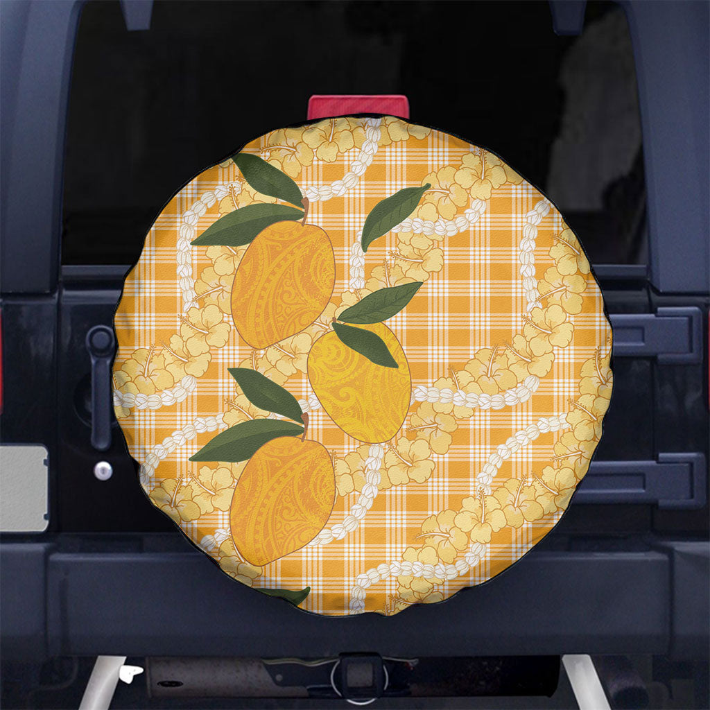 Alani Hawaiian Mango Palaka Spare Tire Cover Aloha Hibiscus Pikake Lei LT9 No hole Orange - Polynesian Pride