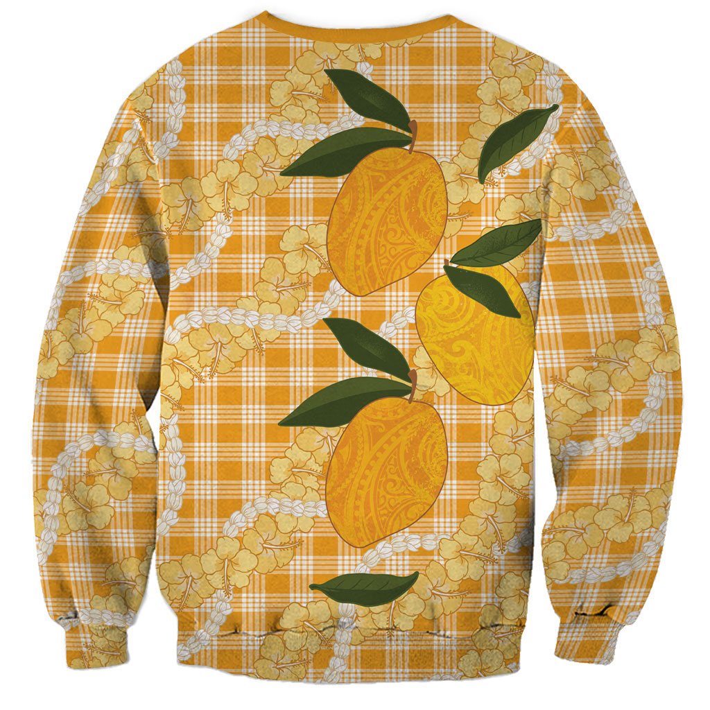 Alani Hawaiian Mango Palaka Sweatshirt Aloha Hibiscus Pikake Lei LT9 - Polynesian Pride