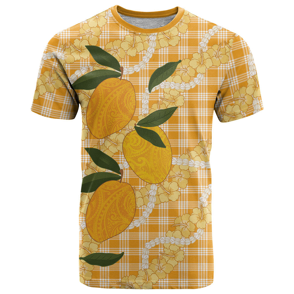 Alani Hawaiian Mango Palaka T Shirt Aloha Hibiscus Pikake Lei LT9 Orange - Polynesian Pride