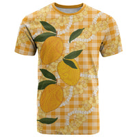 Alani Hawaiian Mango Palaka T Shirt Aloha Hibiscus Pikake Lei LT9 Orange - Polynesian Pride