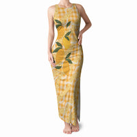 Alani Hawaiian Mango Palaka Tank Maxi Dress Aloha Hibiscus Pikake Lei LT9 Women Orange - Polynesian Pride