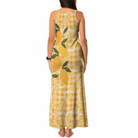 Alani Hawaiian Mango Palaka Tank Maxi Dress Aloha Hibiscus Pikake Lei LT9 - Polynesian Pride