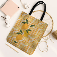 Alani Hawaiian Mango Palaka Tote Bag Aloha Hibiscus Pikake Lei LT9 Black Strap One Size Orange - Polynesian Pride