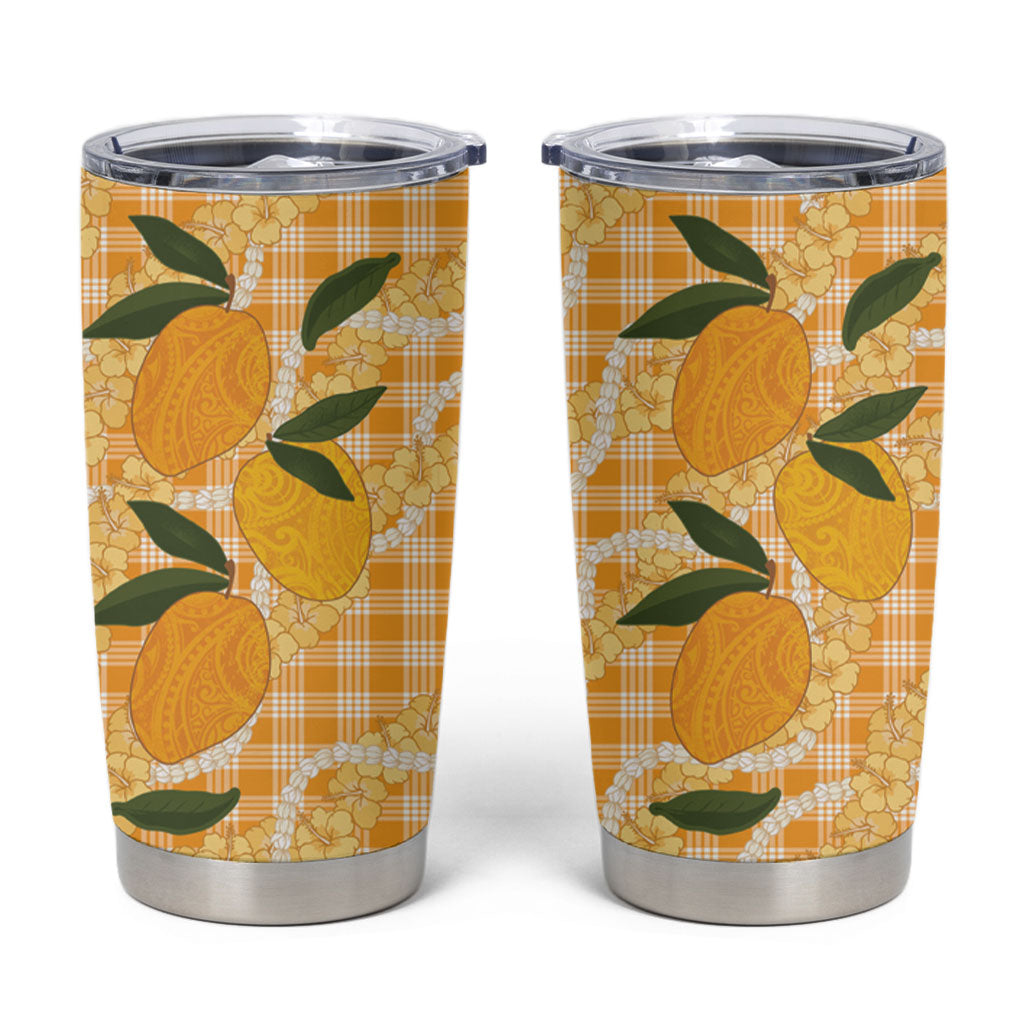 Alani Hawaiian Mango Palaka Tumbler Cup Aloha Hibiscus Pikake Lei LT9 Orange - Polynesian Pride
