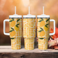 Alani Hawaiian Mango Palaka Tumbler With Handle Aloha Hibiscus Pikake Lei LT9 - Polynesian Pride