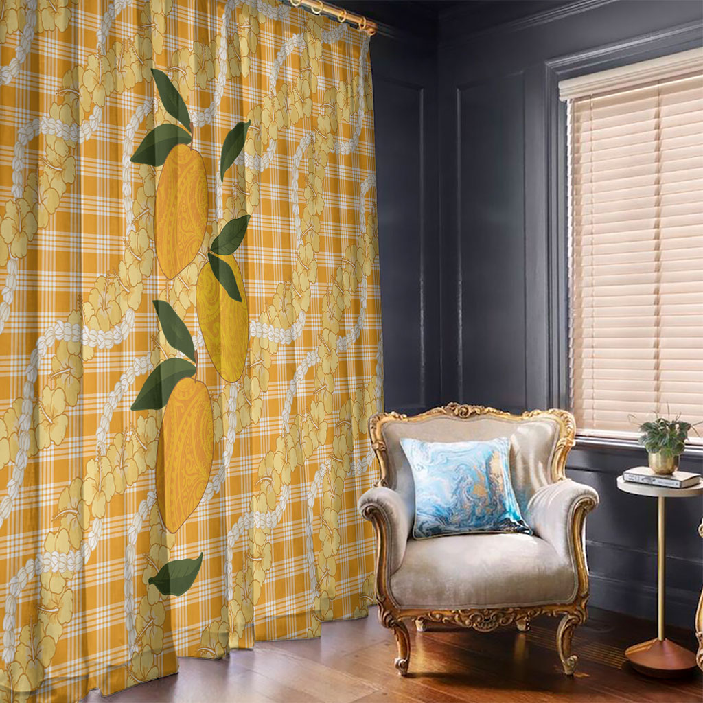 Alani Hawaiian Mango Palaka Window Curtain Aloha Hibiscus Pikake Lei LT9 - Polynesian Pride