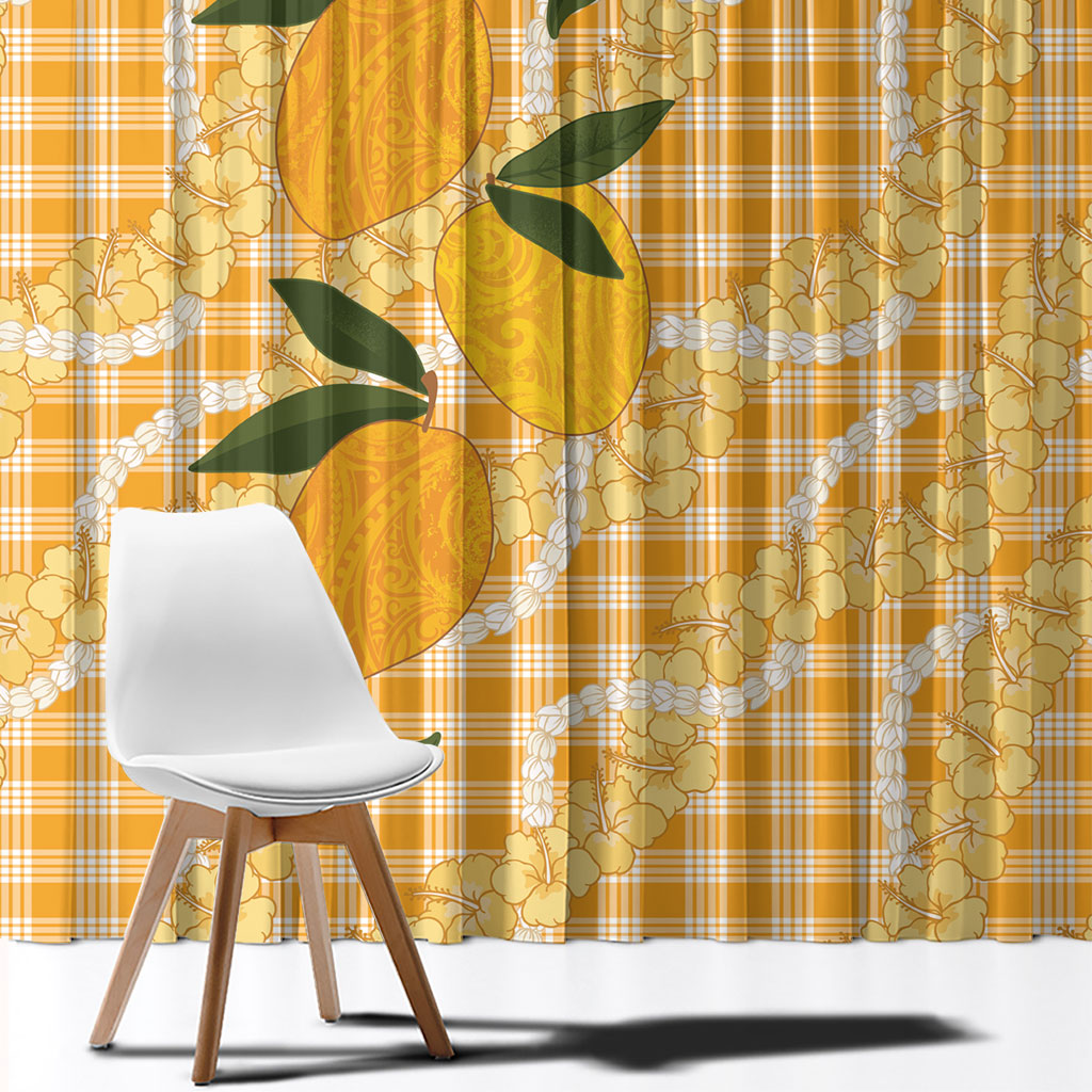 Alani Hawaiian Mango Palaka Window Curtain Aloha Hibiscus Pikake Lei LT9 - Polynesian Pride