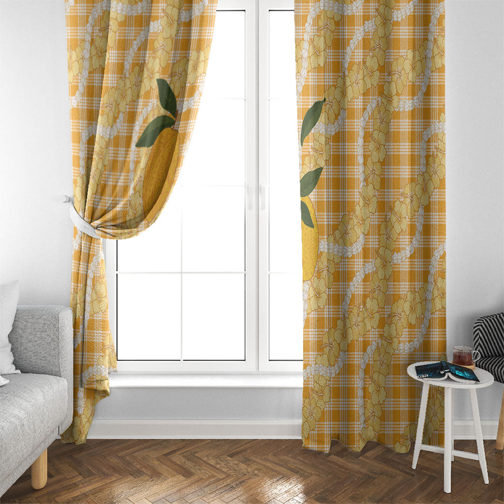 Alani Hawaiian Mango Palaka Window Curtain Aloha Hibiscus Pikake Lei LT9 - Polynesian Pride