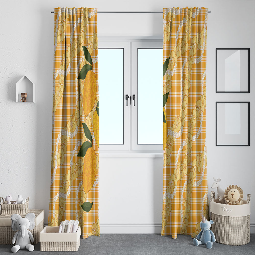 Alani Hawaiian Mango Palaka Window Curtain Aloha Hibiscus Pikake Lei LT9 - Polynesian Pride