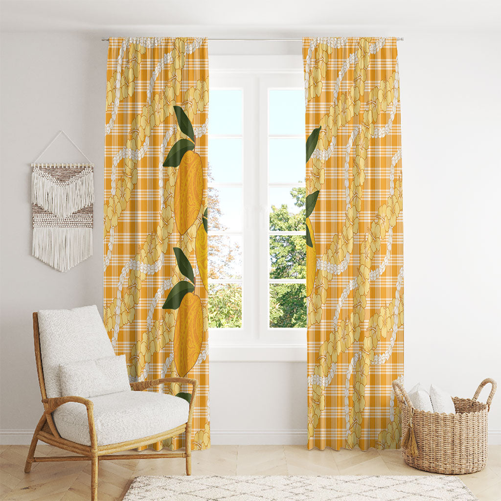 Alani Hawaiian Mango Palaka Window Curtain Aloha Hibiscus Pikake Lei LT9 - Polynesian Pride