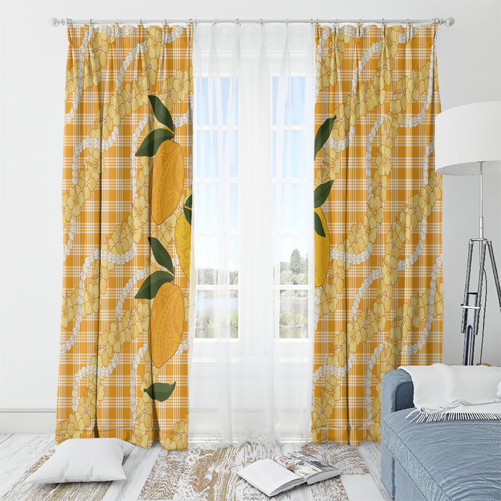 Alani Hawaiian Mango Palaka Window Curtain Aloha Hibiscus Pikake Lei LT9 - Polynesian Pride