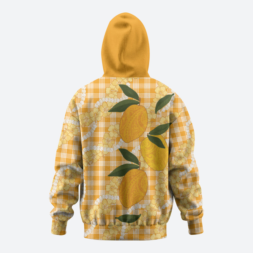 Alani Hawaiian Mango Palaka Zip Hoodie Aloha Hibiscus Pikake Lei LT9 - Polynesian Pride