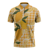 Alani Hawaiian Mango Palaka Zipper Polo Shirt Aloha Hibiscus Pikake Lei LT9 Orange - Polynesian Pride